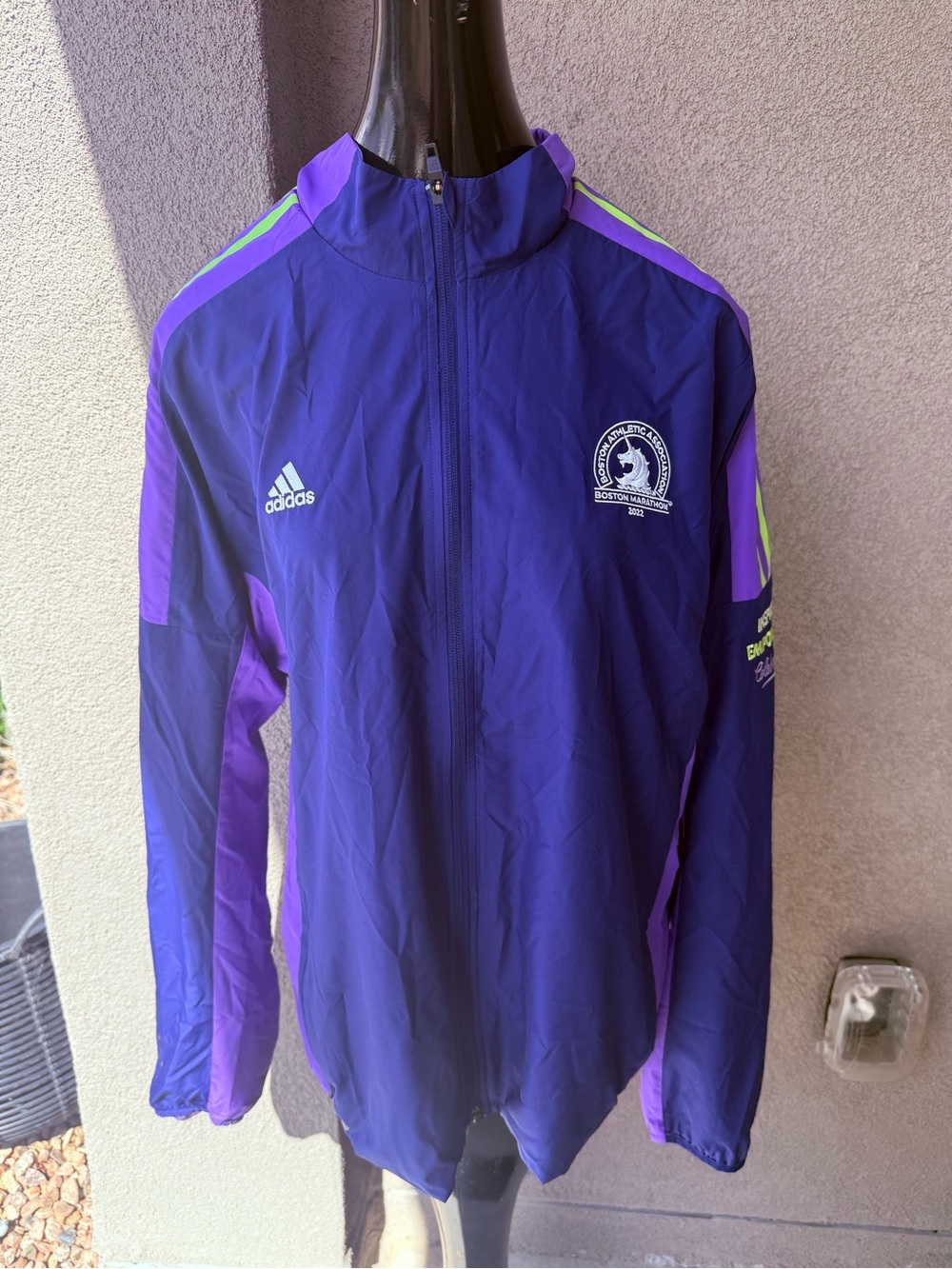 Adidas 2022 Boston Marathon B.A.A. 26.2 Full-Zip Windbreaker Jacket – NWOT L